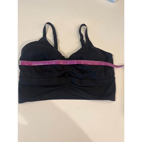 Athleta Black Ruched Bow-Front Sports Bra Size 5 - Picture 5 of 5
